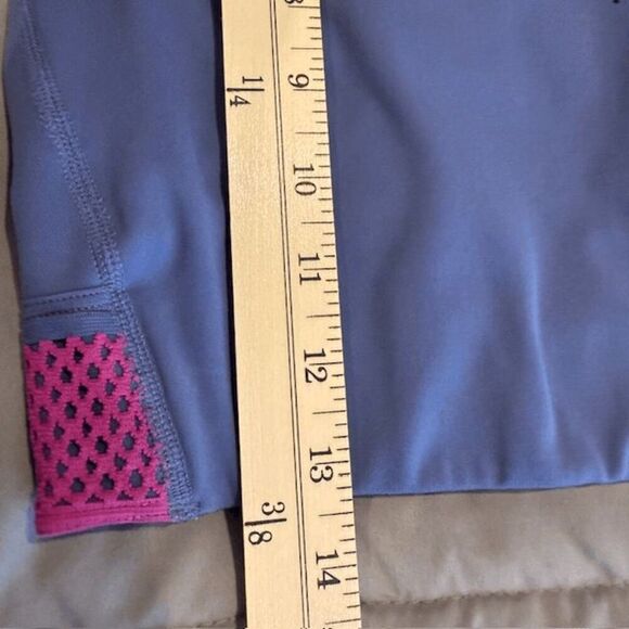 New Balance Q Speed Shape Sheild Sports Bra Blue Pink No Pads Cross Straps Small - Picture 7 of 8